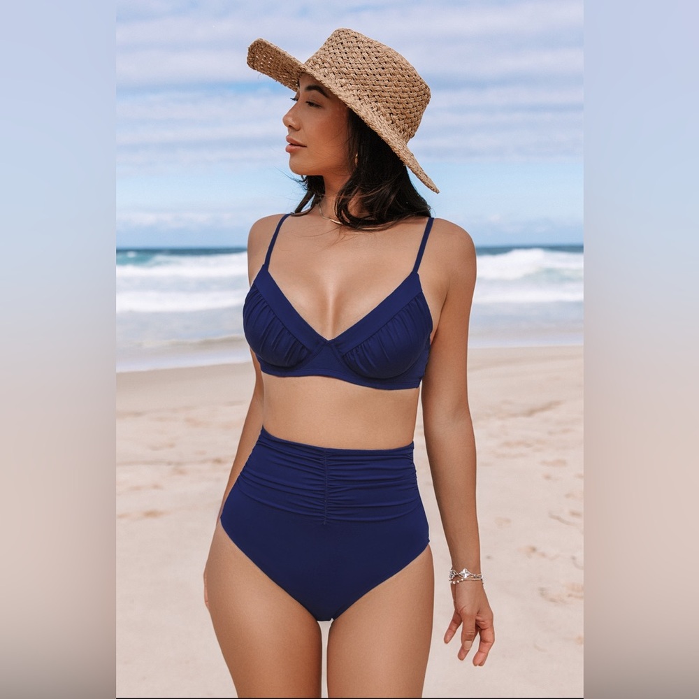 High Rise Bikini (Navy Blue)